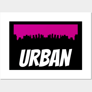 Urban City Skyline in Graffiti Style Trending Men Women Posters and Art